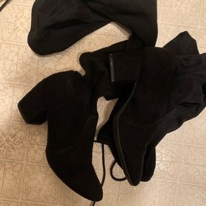 Over the Knee Sock Boots! Small Heel, Tie top